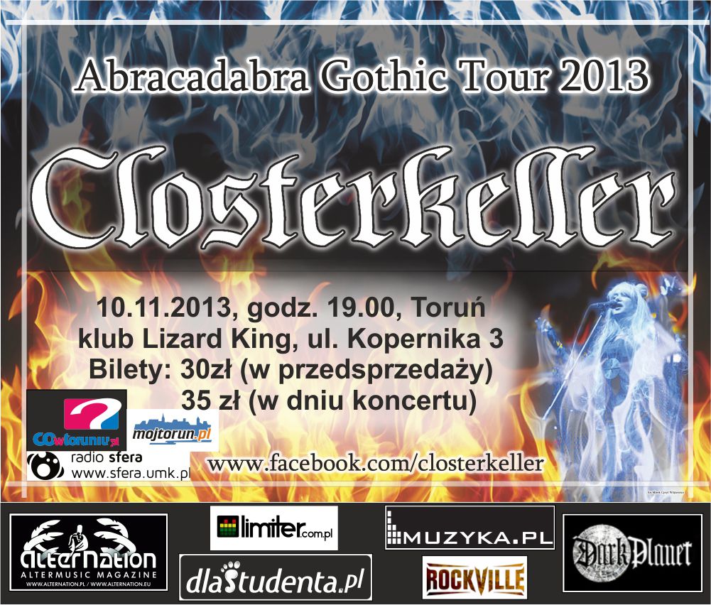 Jesienna trasa zespołu Closterkeller – Abracadabra Gothic Tour 2013